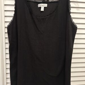 Dressbarn Black Lace Trim Women's Top